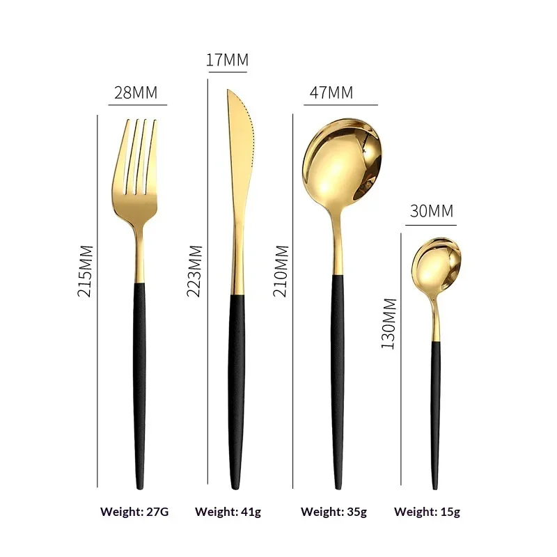 4 Piece Stainless Steel Flatware Set Knife Fork Spoon Teaspoon Western Cutlery for Home Dining Gift thumbnail 5