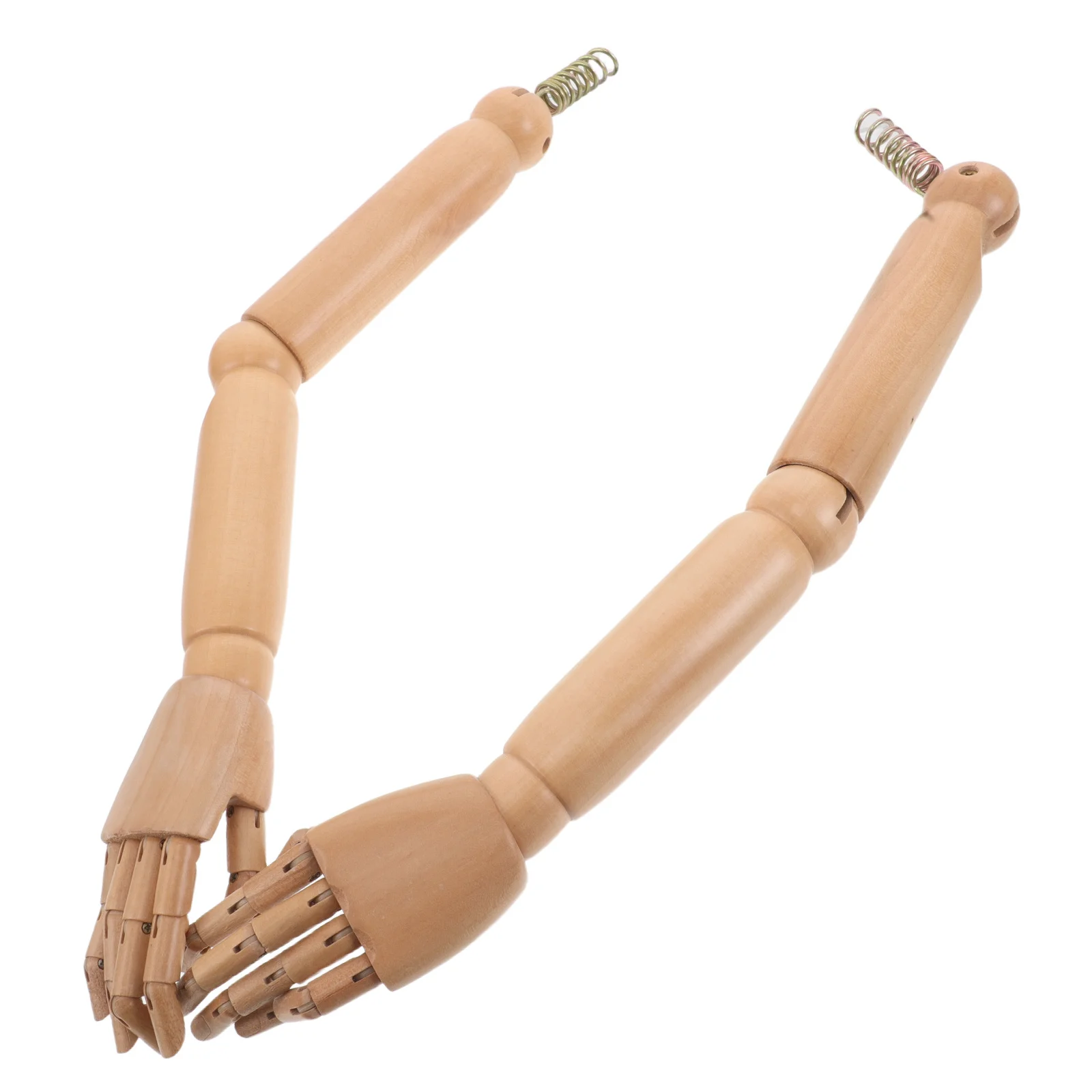 1 Pair Realistic Wooden Mannequin Arm Hand Flexible Joint Poseable For Drawing Art Display Jewelry Showcase Teaching Aid Tools thumbnail 2