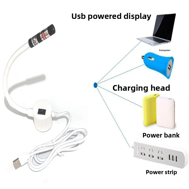 USB Red Laser Positioning Light Infrared Working Lamp Cutting with Magnetic Base DC5V Line/Cross/dot Sewing Machine Accessories thumbnail 5