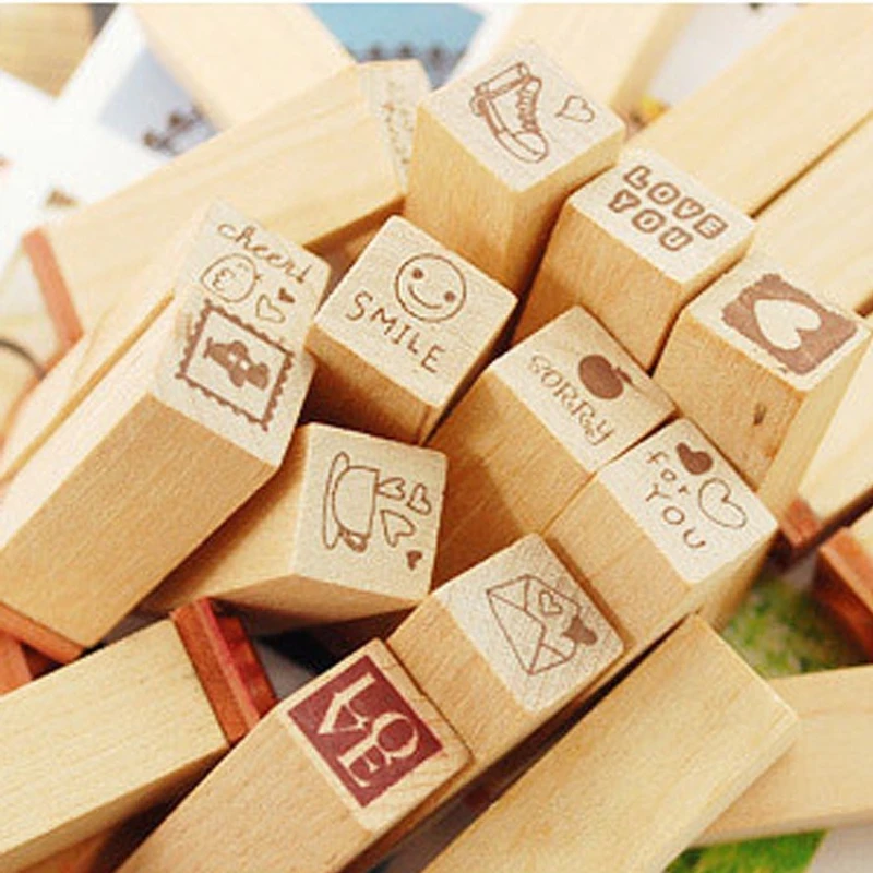 Creative Stationery Gift 25 Office School Supplies Cute Mini Stamps in Box DIY Diary Korean Rubber Stamp Set 2 Options Kawai thumbnail 4