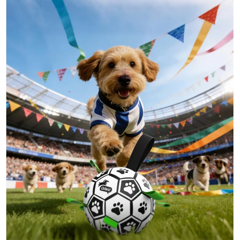 Dog Toys Balls, Dog Soccer Ball with Straps, Dog Birthday Gifts, Herding Ball, Durable Balls for Small Medium Pet, Puppy Outdoor thumbnail 3