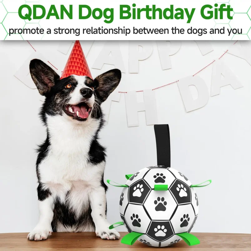 Dog Toys Balls, Dog Soccer Ball with Straps, Dog Birthday Gifts, Herding Ball, Durable Balls for Small Medium Pet, Puppy Outdoor thumbnail 5