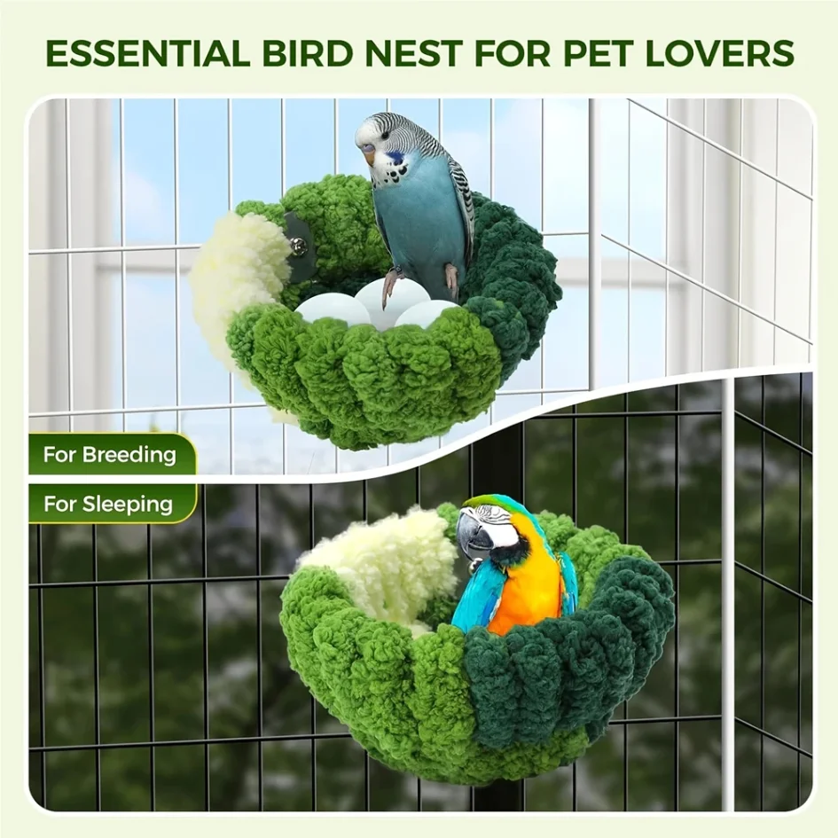 Autumn Winter Warm Cozy Bird Nest Plush Parrot Round Sleeping Bed House Toys for Small Animal Pet Bird Parrot Cage Accessories thumbnail 4