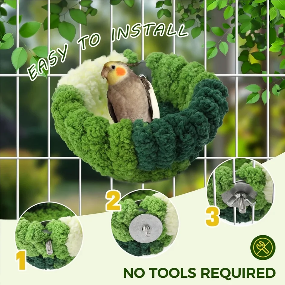 Autumn Winter Warm Cozy Bird Nest Plush Parrot Round Sleeping Bed House Toys for Small Animal Pet Bird Parrot Cage Accessories thumbnail 5