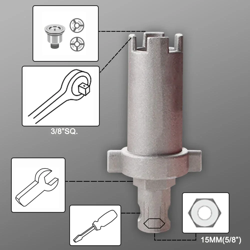14 In 1 Sink Faucet Wrench Plumbing Repair Tool Anti-Slip Handle Double Head Wrench Bathroom Plumbing Water Heater Spanner Tool thumbnail 4