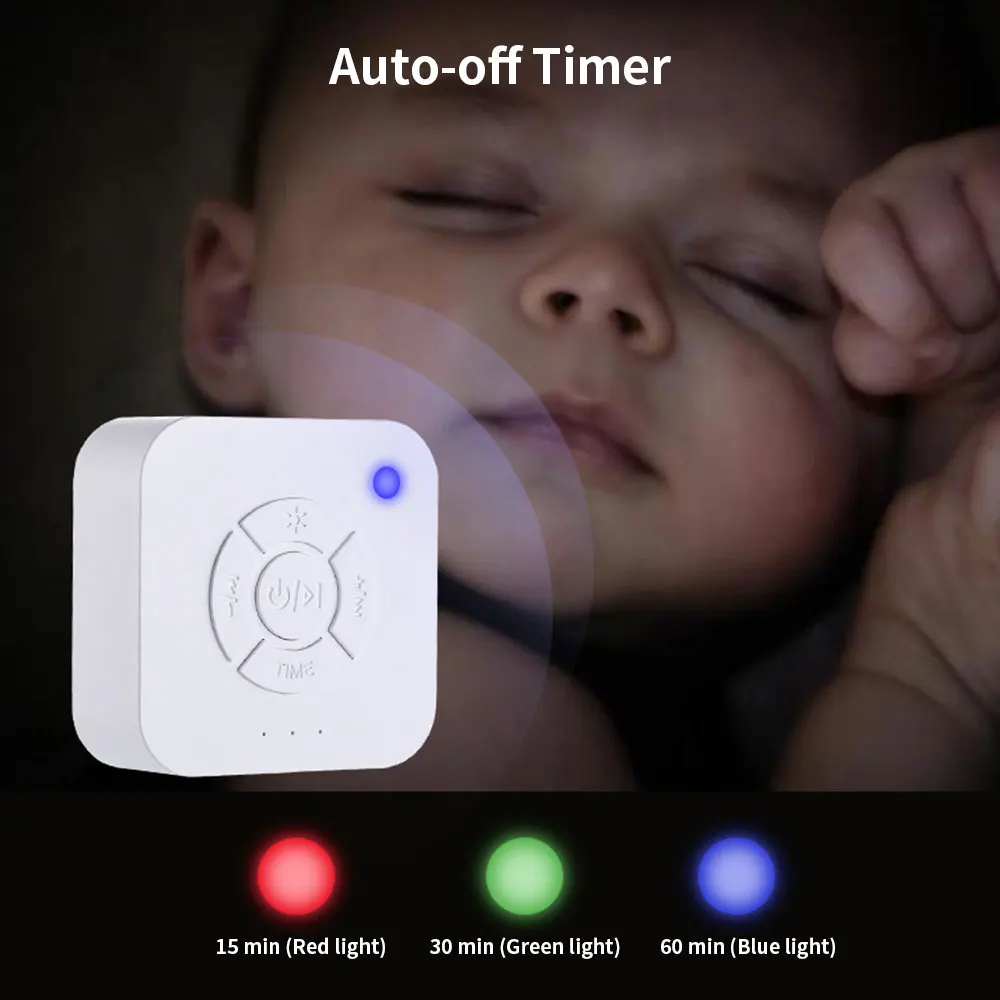 9 Soothing Sounds White Noise Sound Machine Sleep Soother With Breathing Light Timer Type-C Charging For Baby Home Office Travel thumbnail 2