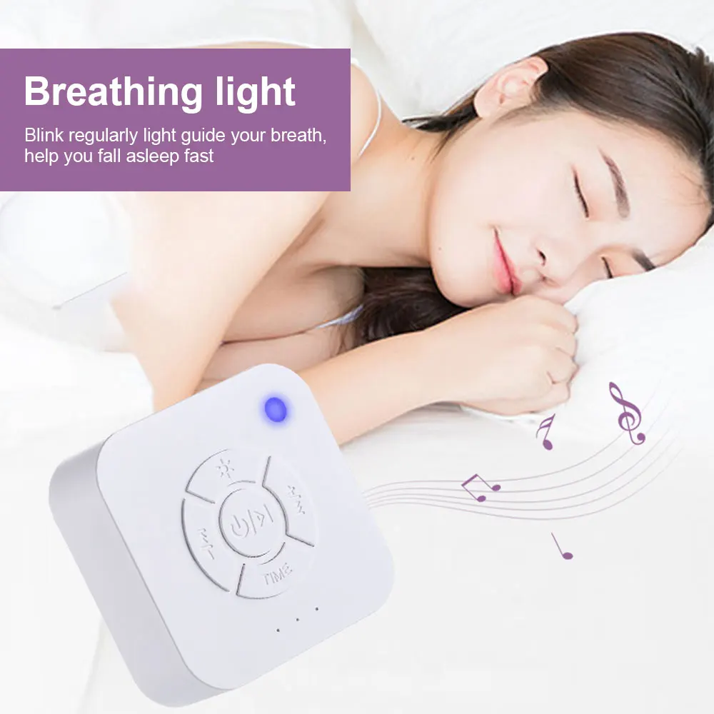 9 Soothing Sounds White Noise Sound Machine Sleep Soother With Breathing Light Timer Type-C Charging For Baby Home Office Travel thumbnail 5