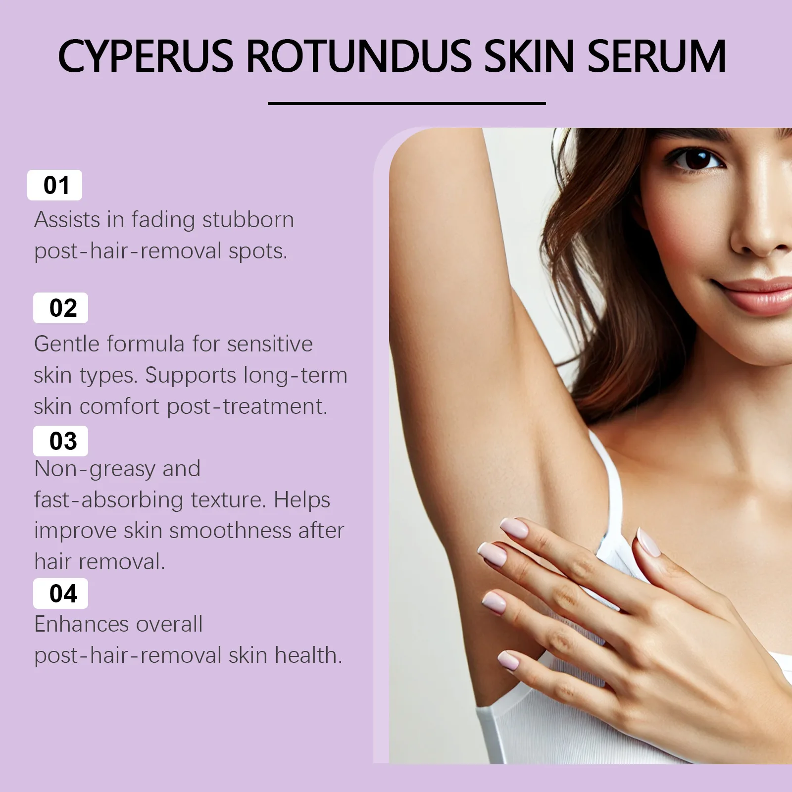 Cyperus Rotundus Skin Serum Hair Growth Inhibitor Natural Soothing Moisturizing Shrinking Pores Body Hair Removal Essence Liquid thumbnail 4