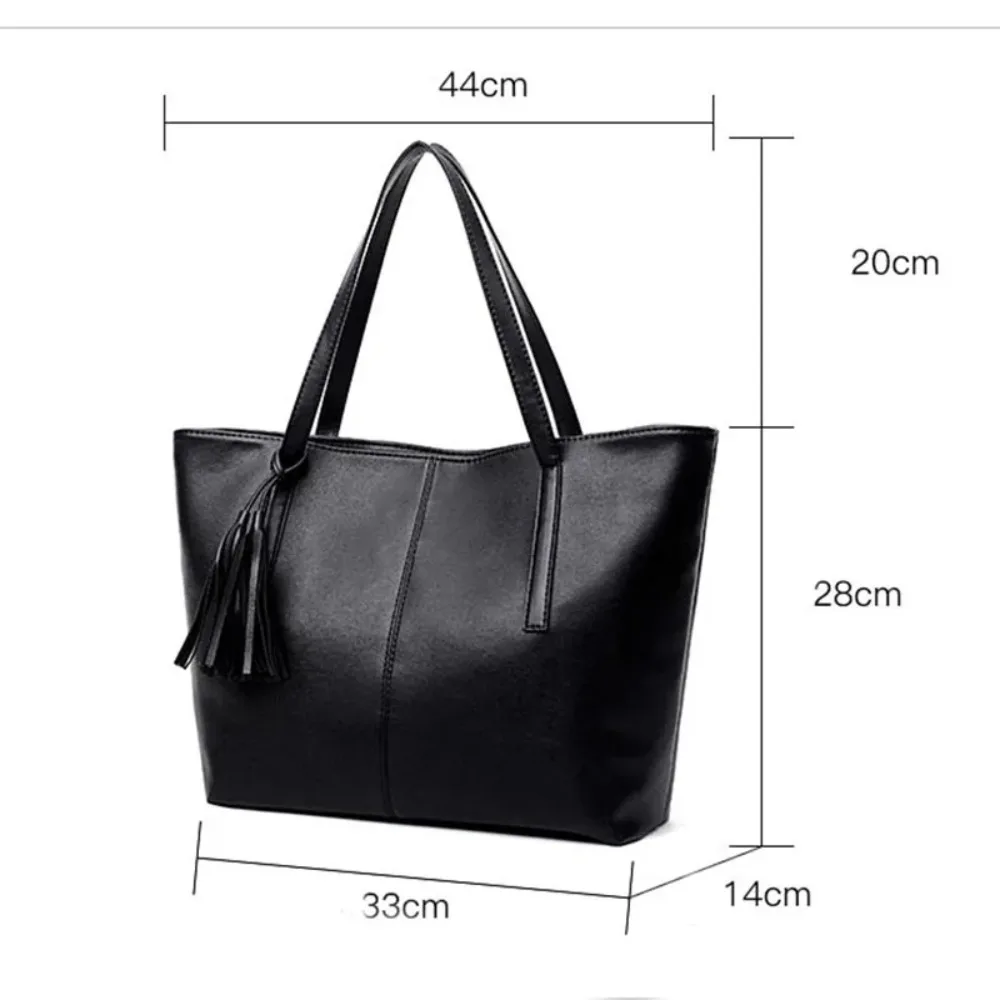 Ladies Large Capacity Handbags Women Retro Tassel Design Tote Luxury Brand PU Leather Shoulder Bag Female Top Handle Sac A Main thumbnail 3
