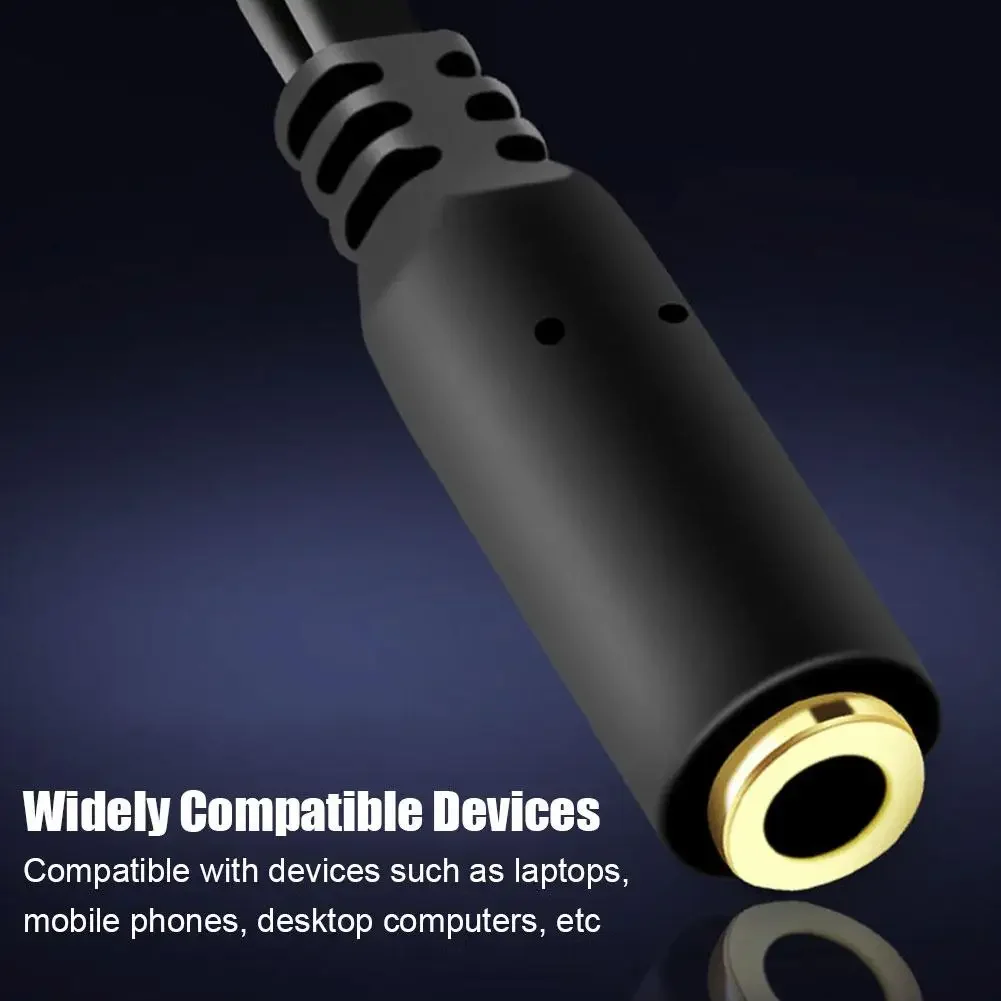 Headset Splitter Cable Microphone Y Splitter Cable Dual Jack Convertor Male 3.5mm 2 Adapter 3.5mm Audio Female to Headphone thumbnail 6
