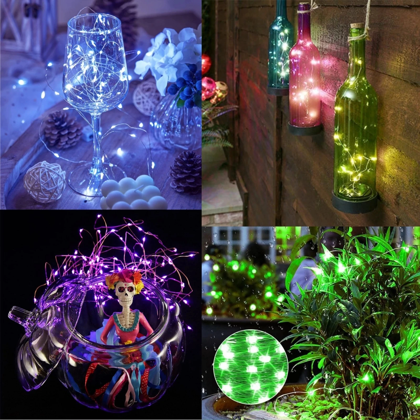 8Pcs 8colors Fairy Lights String Button Battery Home Decor Living Bedroom Garden Christmas Wedding New Year Ornament Garland thumbnail 5