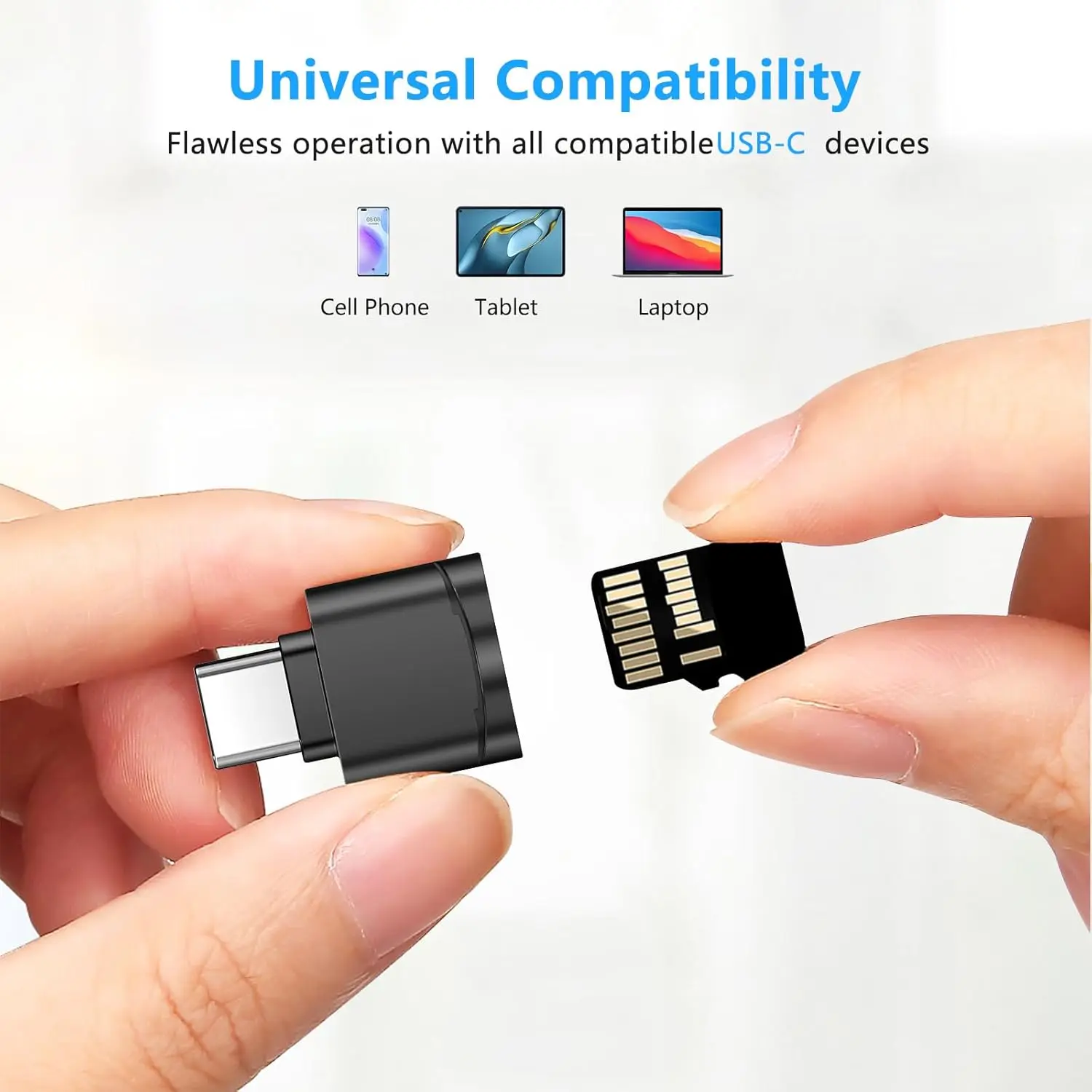 USB C TF Card Reader, USB C to USB A, Portable OTG Card Adapter for Android Phone, Camera, Laptop, Metal Type-C Card Reader thumbnail 6