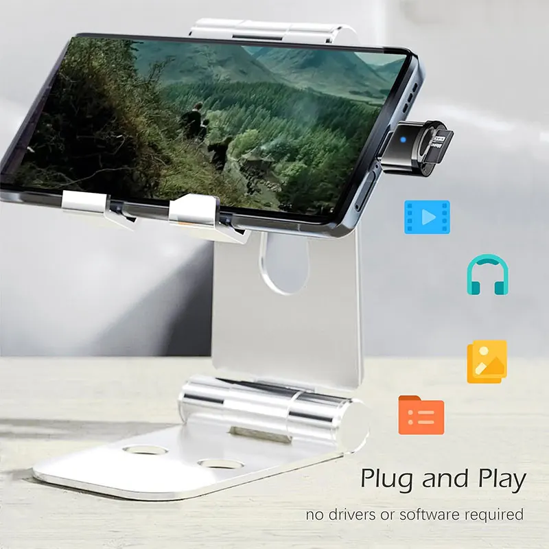 USB C TF Card Reader, USB C to USB A, Portable OTG Card Adapter for Android Phone, Camera, Laptop, Metal Type-C Card Reader thumbnail 5