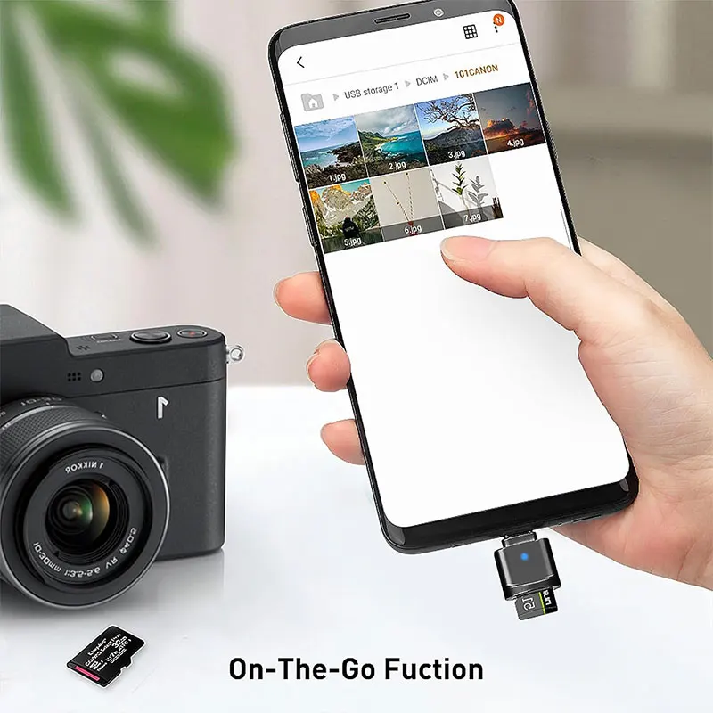 USB C TF Card Reader, USB C to USB A, Portable OTG Card Adapter for Android Phone, Camera, Laptop, Metal Type-C Card Reader thumbnail 4