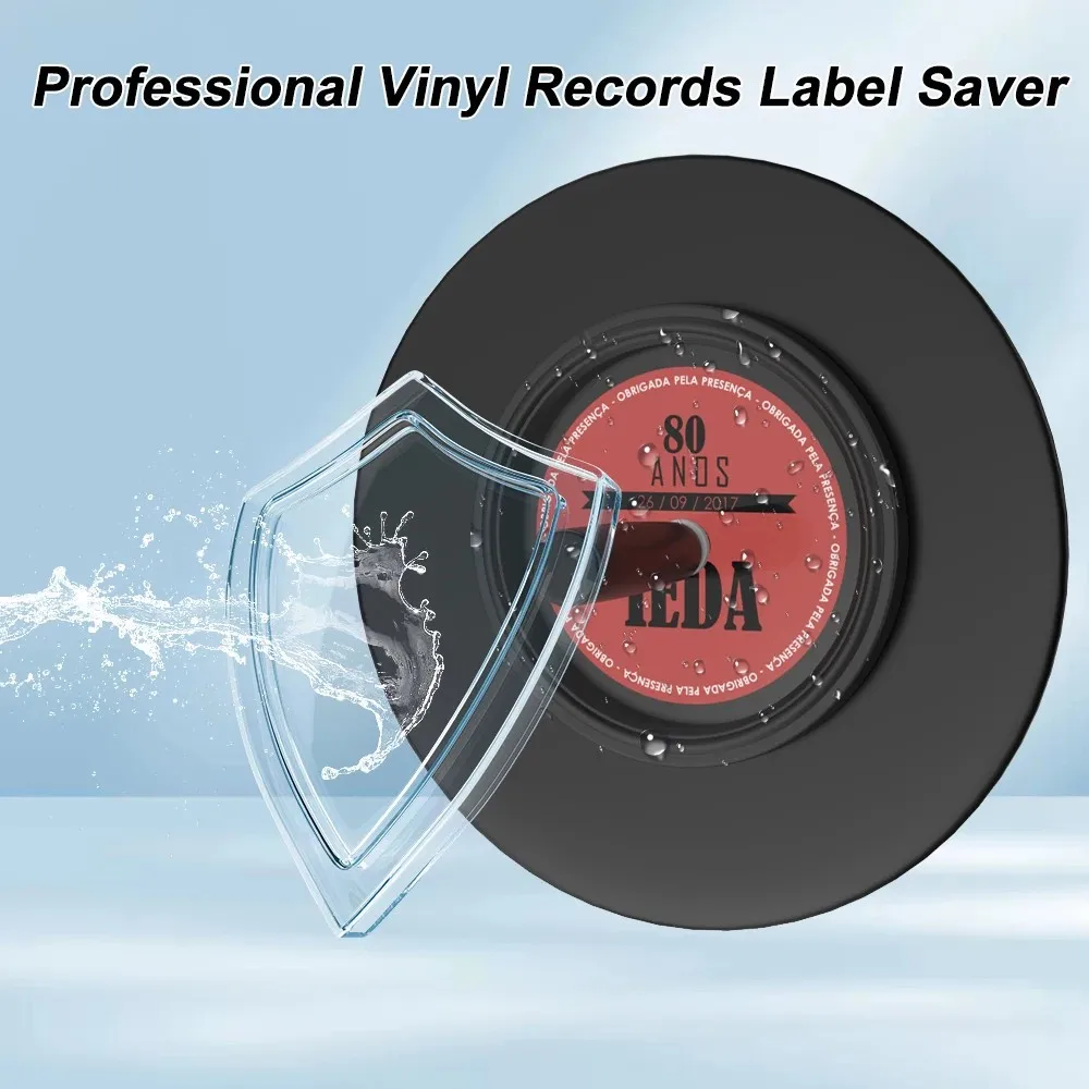 LP 7-12 Inch Vinyl Record Label Saver Cleaning Care Clamp Waterproof Protector with Long Handles thumbnail 2