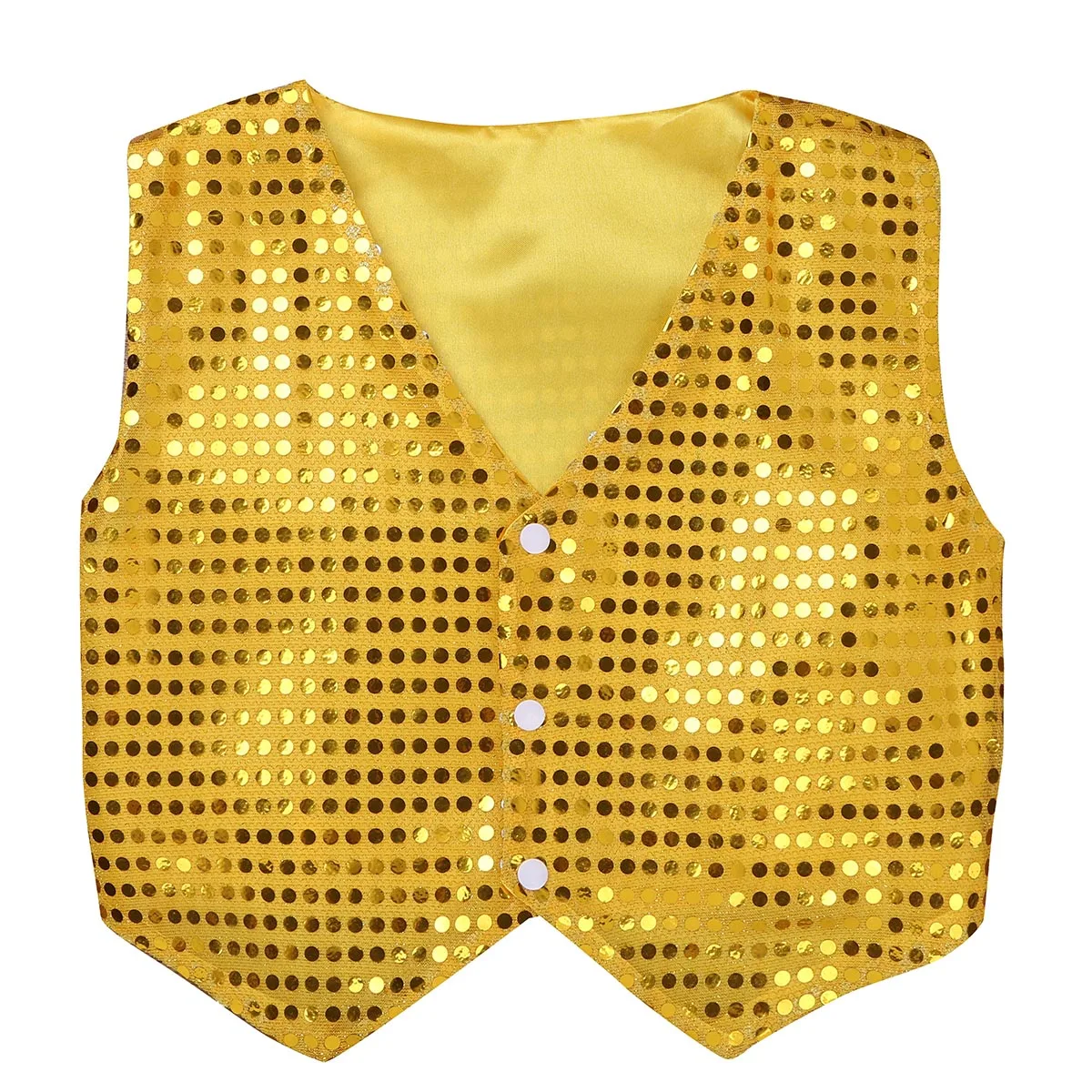 Jazz Dance Boys Girls Glitter Sequined Vest Waistcoat Hip Hop Dance Party Street Show Choir Performance Costume Vest Outerwear thumbnail 3