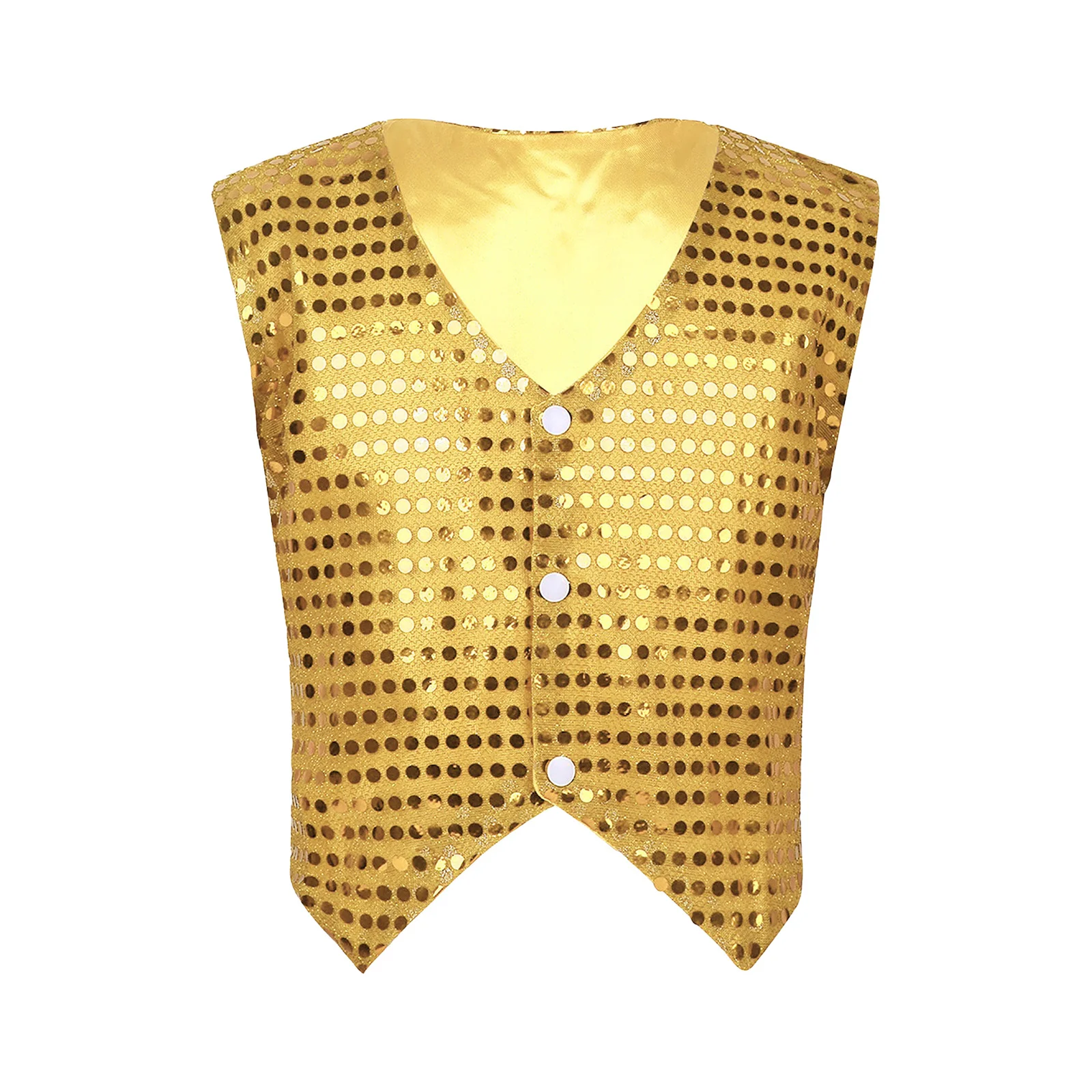 Jazz Dance Boys Girls Glitter Sequined Vest Waistcoat Hip Hop Dance Party Street Show Choir Performance Costume Vest Outerwear thumbnail 2