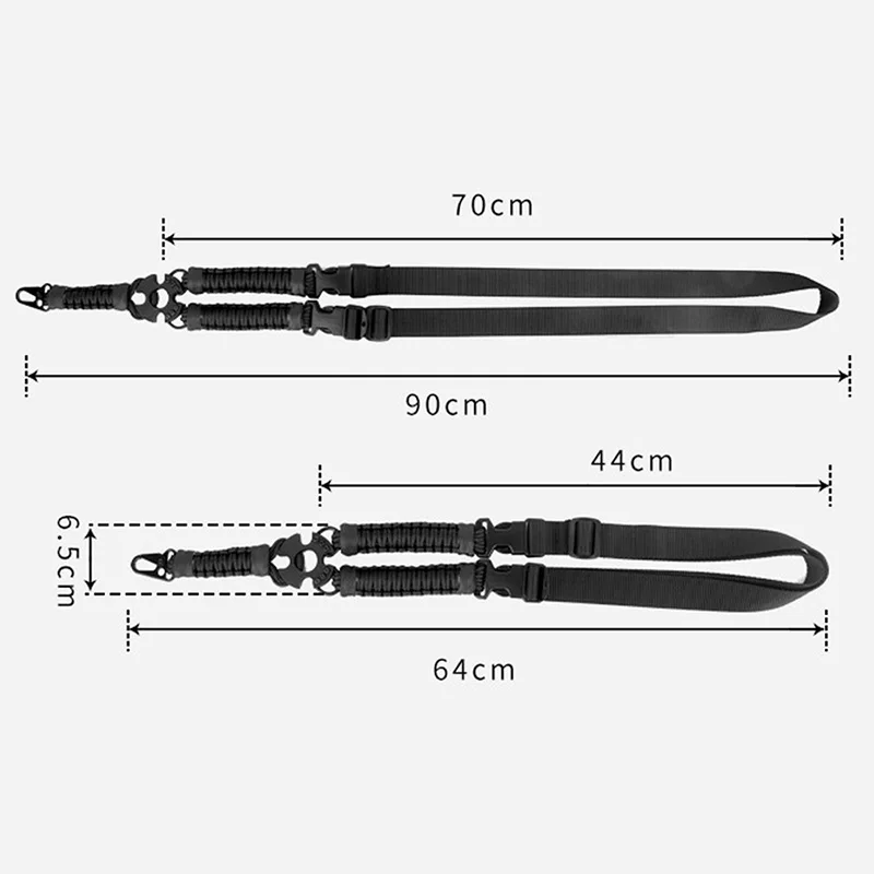 Single Point Rifle Sling, Quick-Adjustable Nylon Webbing Strap Universal Multiuse Durable Gun Sling for AR15, AK47 & Airsoft Gun thumbnail 4