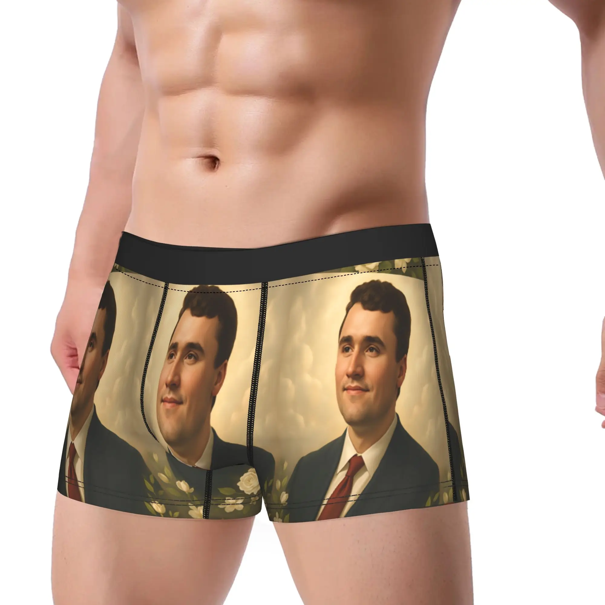 Charlie Kirk Angelic Advocate  Underwear  Funny Panties Printed Boxer Brief For Men 3D Pouch Plus Size Boxershorts thumbnail 2