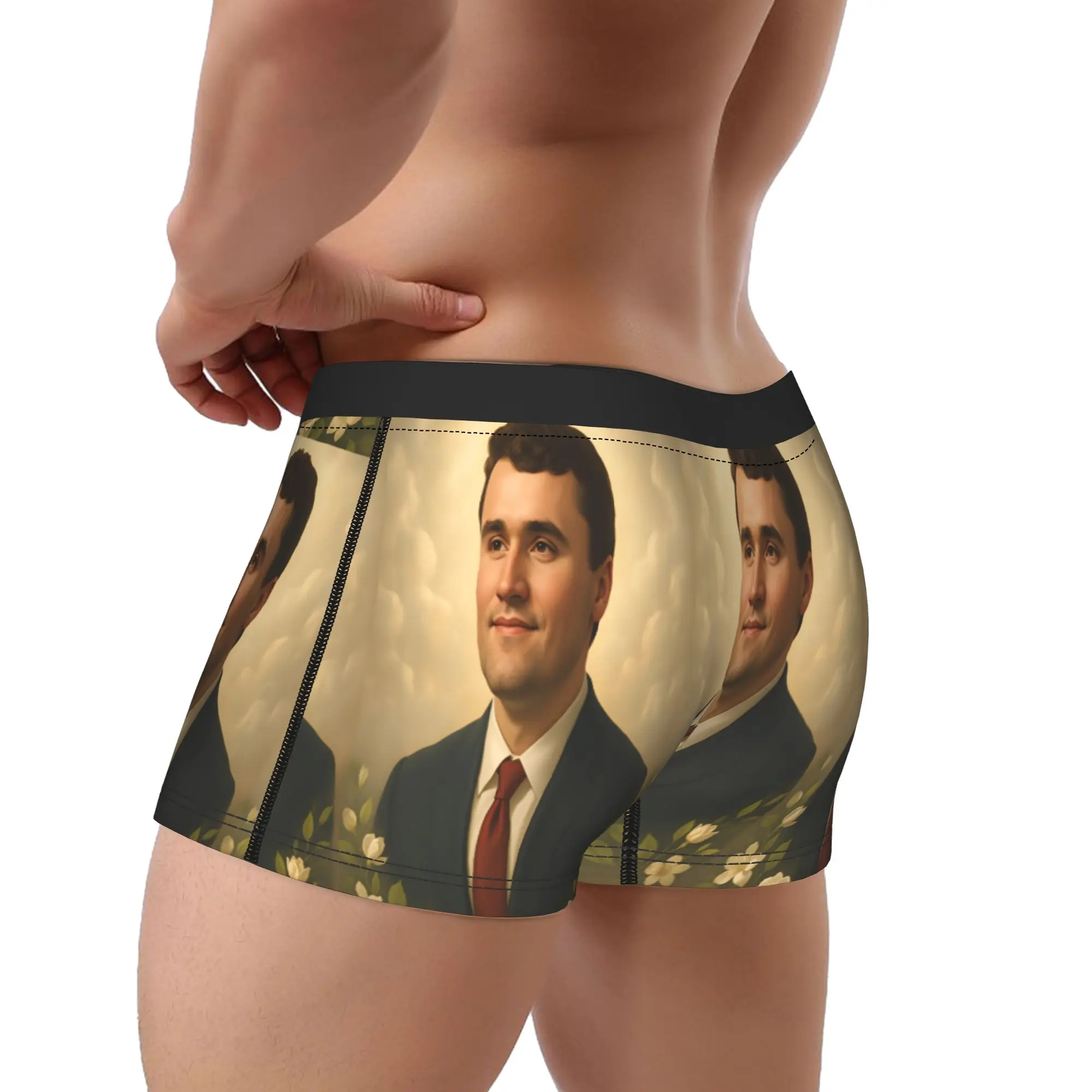 Charlie Kirk Angelic Advocate  Underwear  Funny Panties Printed Boxer Brief For Men 3D Pouch Plus Size Boxershorts thumbnail 3