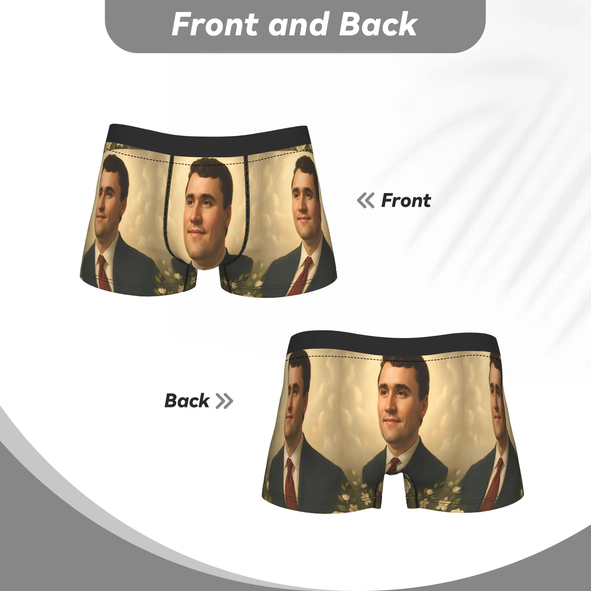 Charlie Kirk Angelic Advocate  Underwear  Funny Panties Printed Boxer Brief For Men 3D Pouch Plus Size Boxershorts thumbnail 4