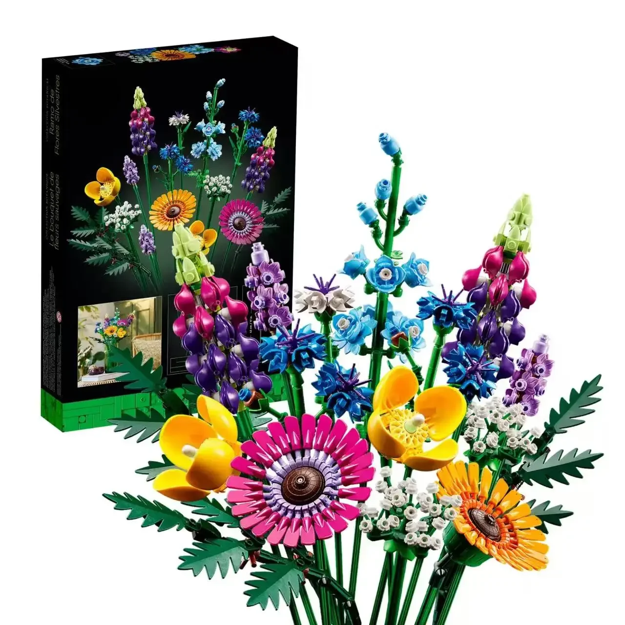 Creative New 'ICONS Eternal Flowers Bouquet 10313 Building Block Set, Plant Home Decor Toys Girls Birthday Gifts Romantic Toys thumbnail 5