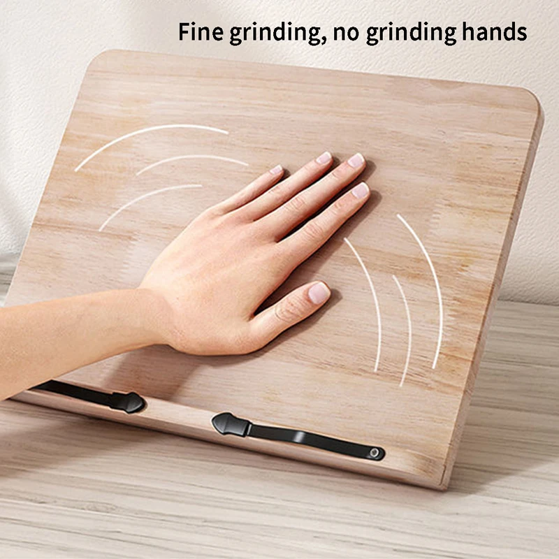 Adjustable Wooden Book Stand Reading Rack for Kids Adults Study Desk with Laptop Tablet Holder thumbnail 4