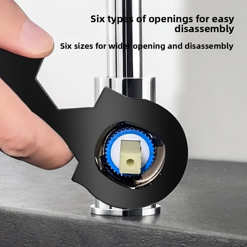 Multifunctional Stainless Steel Faucet Spool Wrench Thickened Extender Heavy Duty Hot Cold Faucet Plumbing Repair Tool for Home thumbnail 4
