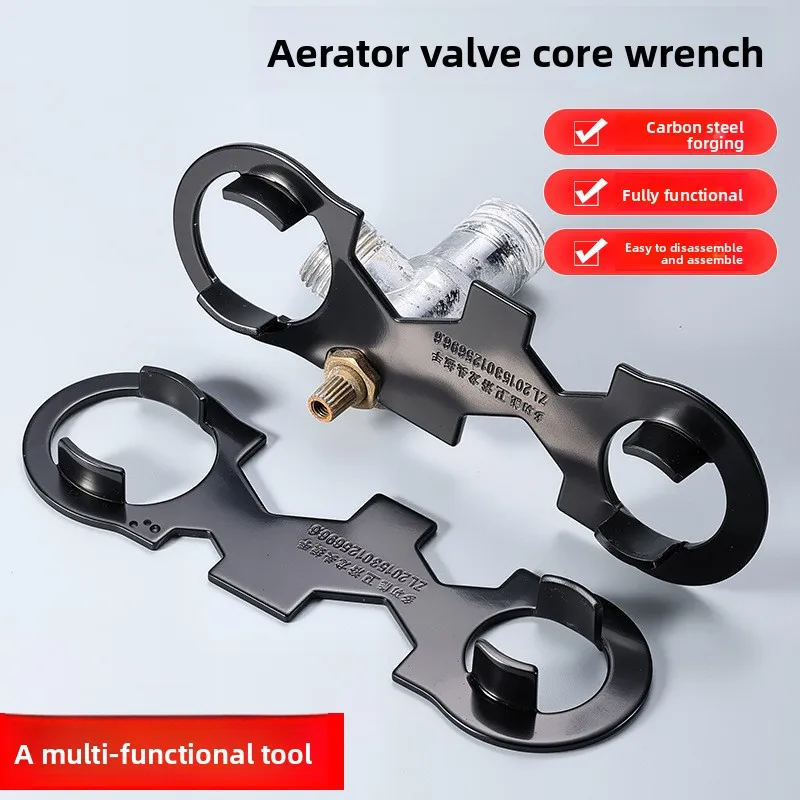 Multifunctional Stainless Steel Faucet Spool Wrench Thickened Extender Heavy Duty Hot Cold Faucet Plumbing Repair Tool for Home thumbnail 2