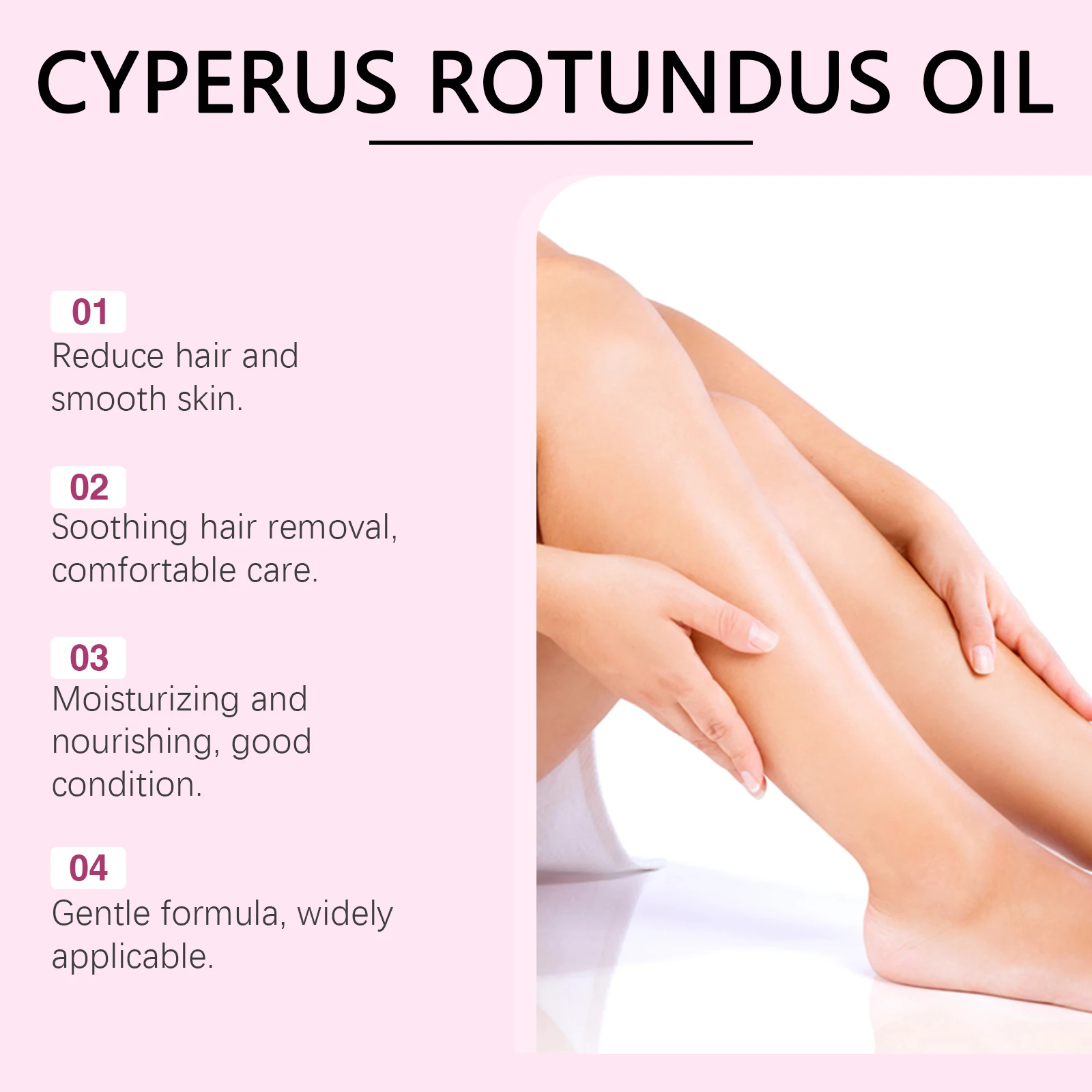 Cyperus Rotundus Oil Body Hair Remover Armpit Leg Arm Reduces Hair Growth Moisturizes Gentle Care Essential Oil for Smooth Skin thumbnail 2