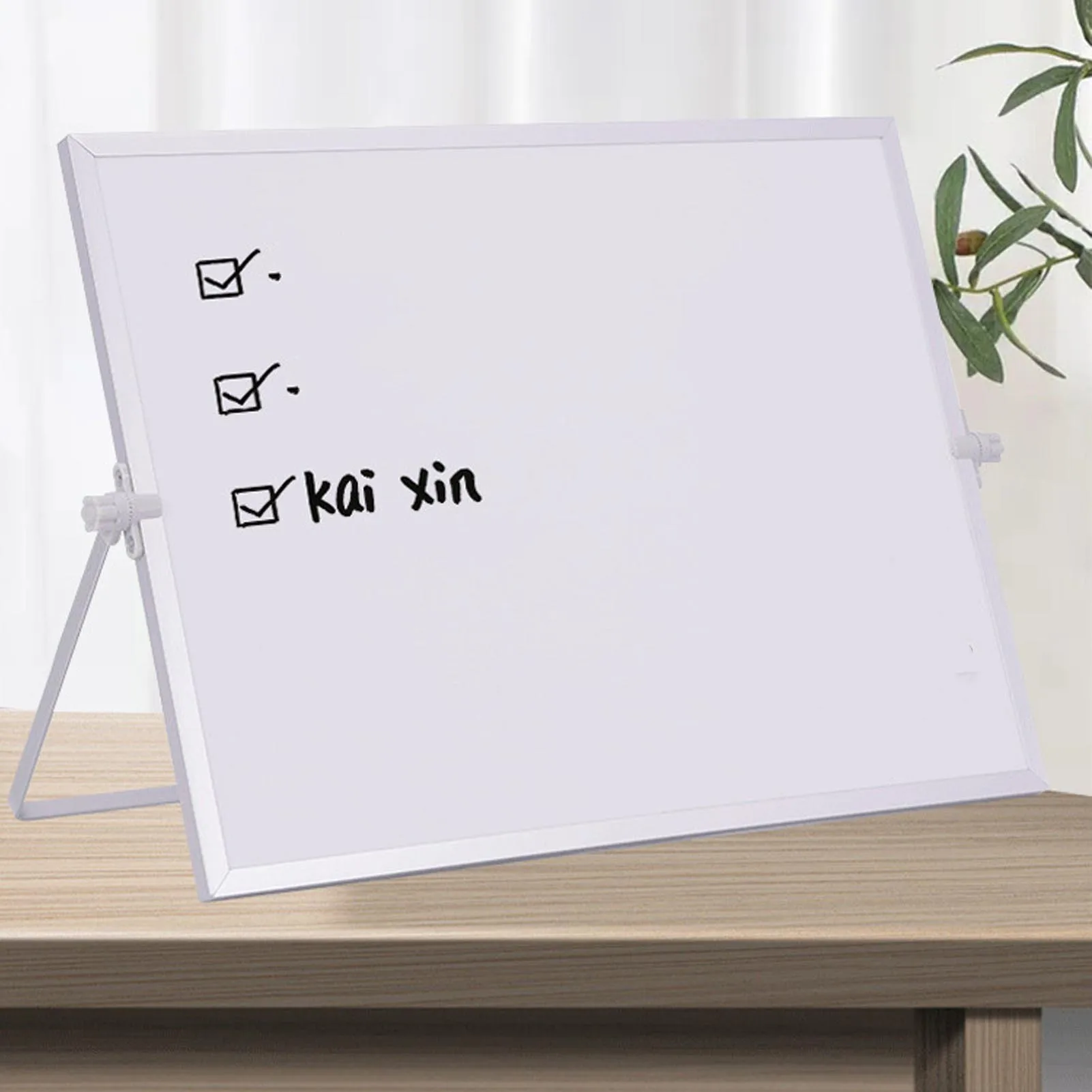 Desktop Memo Whiteboard Double Sided Desktop White Board Portable 360 Degree Rotation Magnetic 3 Layers Paint Coating for Home