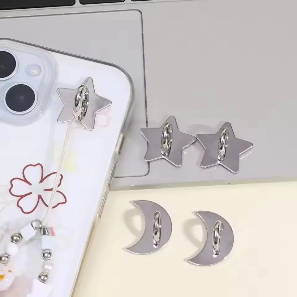 Phone Charm Hook Cell Phone Finger Ring Phone Holder Adhesive Metal Finger Grip Loop Stand for DIY Hanging Pendant Supplies thumbnail 3
