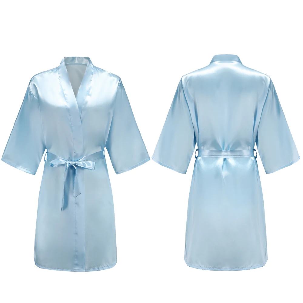 Women's Pure Short Silky Robes Bridesmaid Bride Party Satin Robes Sleepwear thumbnail 4