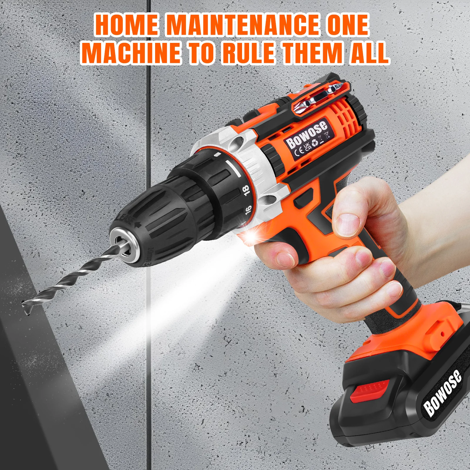 12V Cordless Power Drill Set Electric, Cordless Screwdriver Drill Set, LED Work Light, For Home And Garden DIY Project Kit thumbnail 2