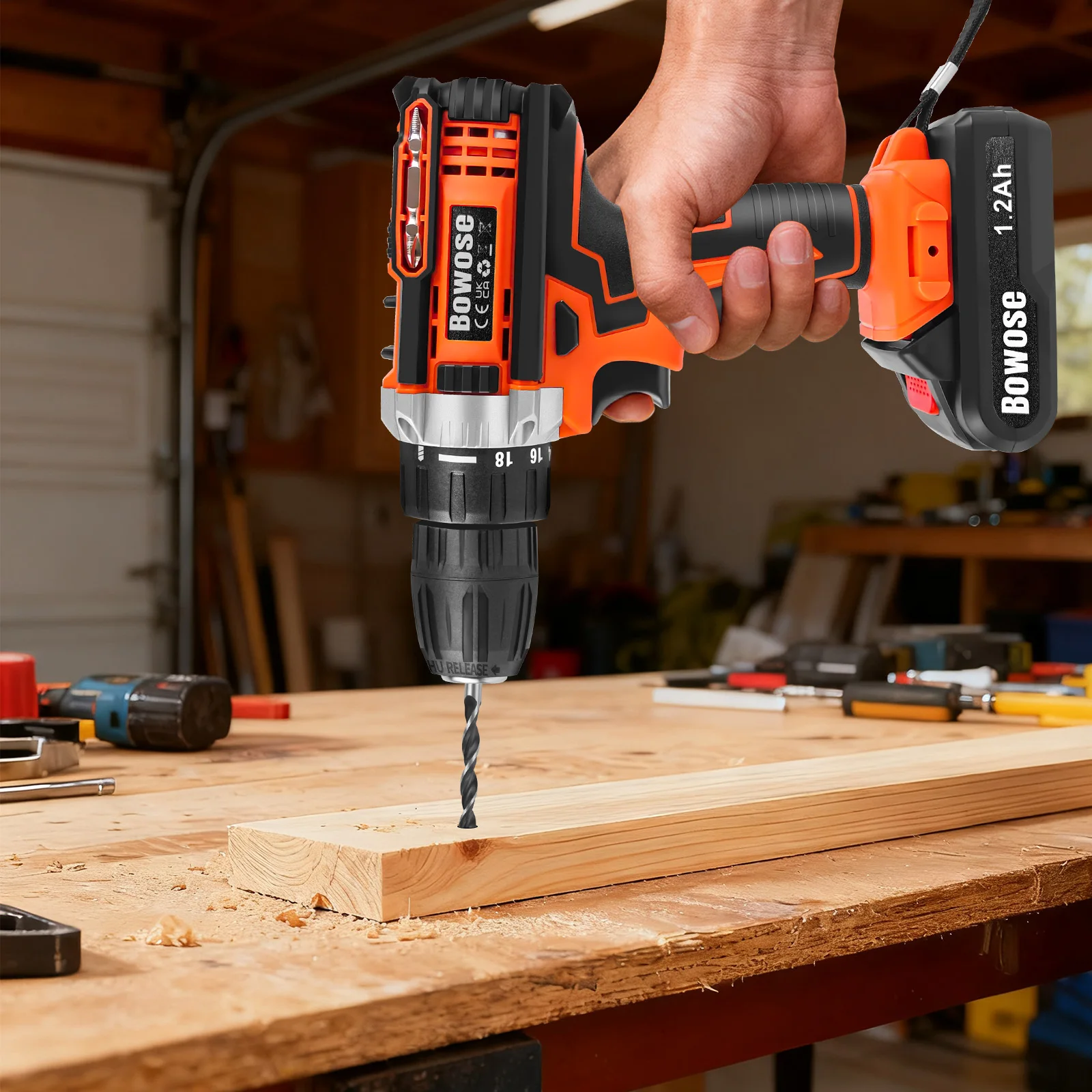 12V Cordless Power Drill Set Electric, Cordless Screwdriver Drill Set, LED Work Light, For Home And Garden DIY Project Kit thumbnail 6