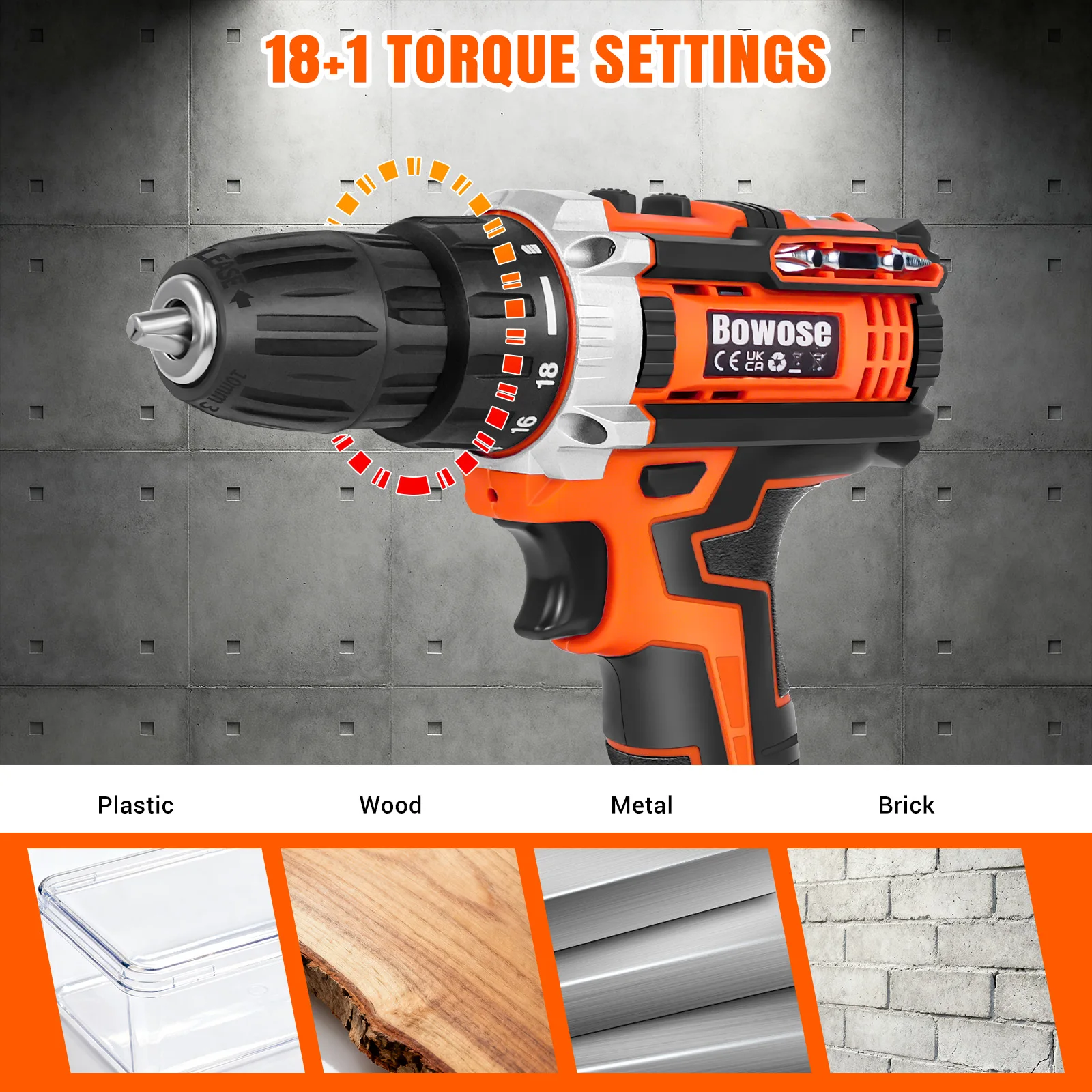 12V Cordless Power Drill Set Electric, Cordless Screwdriver Drill Set, LED Work Light, For Home And Garden DIY Project Kit thumbnail 4