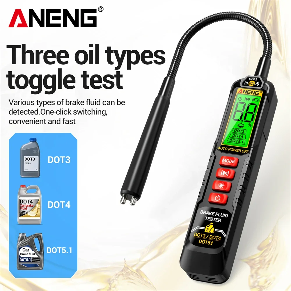 For DOT3/4/5.1 ANENG BF02 Brake Oil Analyze Quality Moisture Check Car Diagnostics Tools Auto Liquid Testing Brake Fluid Tester thumbnail 4