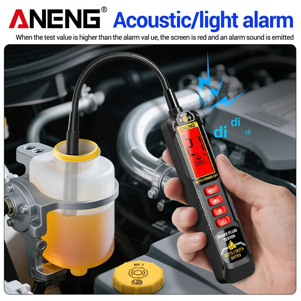 For DOT3/4/5.1 ANENG BF02 Brake Oil Analyze Quality Moisture Check Car Diagnostics Tools Auto Liquid Testing Brake Fluid Tester thumbnail 2
