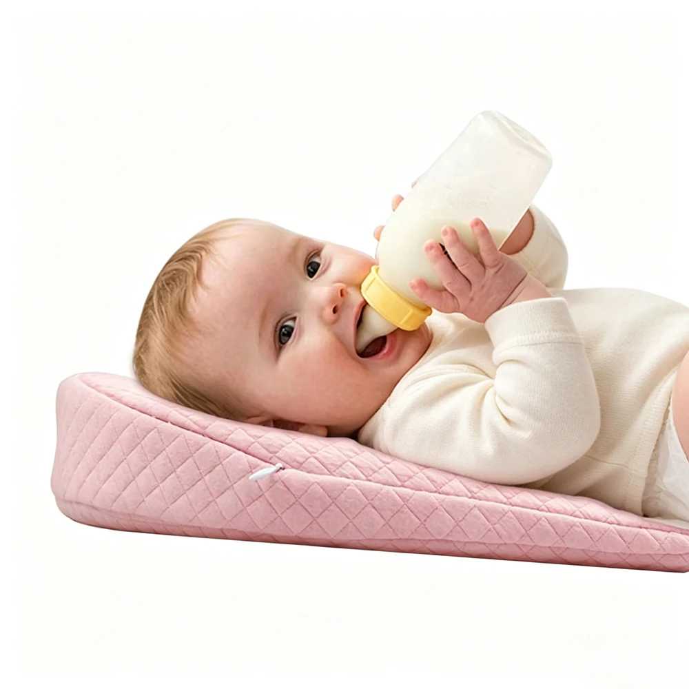 Baby Comfortable Slope Pillow Anti Refulx Anti Spit Milk For Sleeping Children Protect Their Neck Cervical Spine thumbnail 4