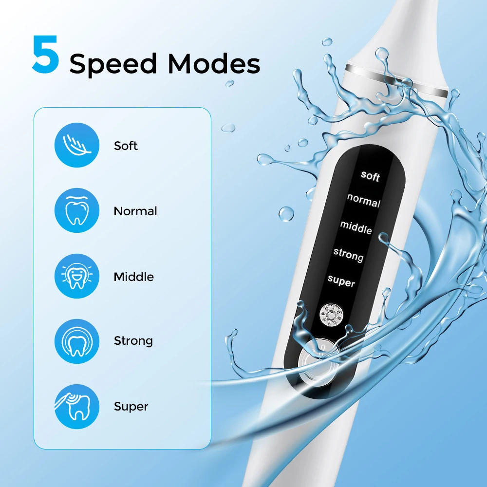 5 Level Electric Teeth Cleaner with 6 Interchangeable Heads LED Light Reduce Teeth Stone Home Dental Care Tools Teeth Instrument thumbnail 4
