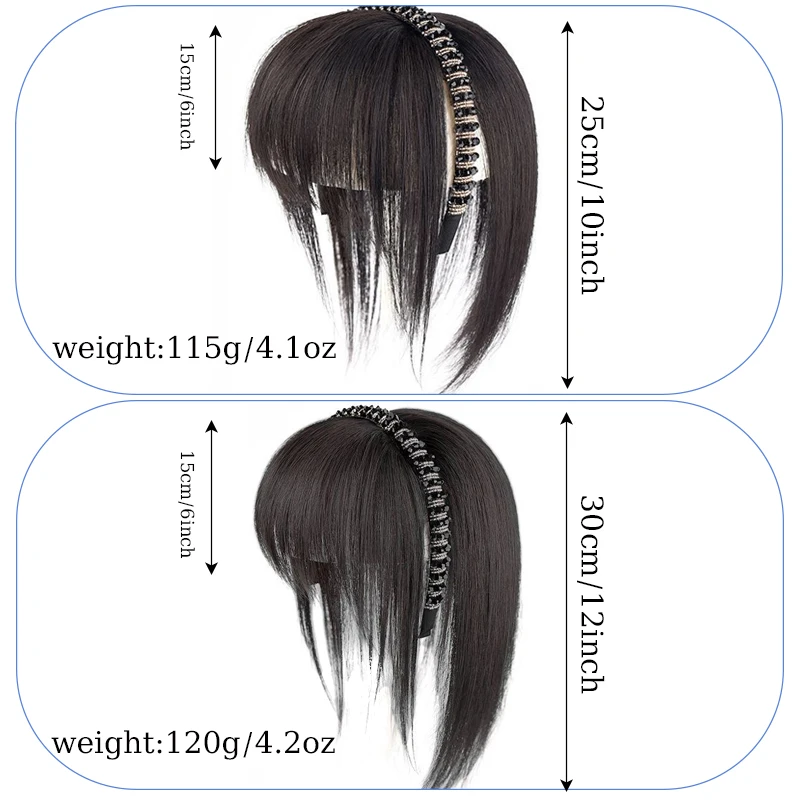 Synthetic Hair Bangs with Headband Hair Extension Wig Sparkling Hairband with Straight Hair Extensions for Women Use Hair Topper thumbnail 2