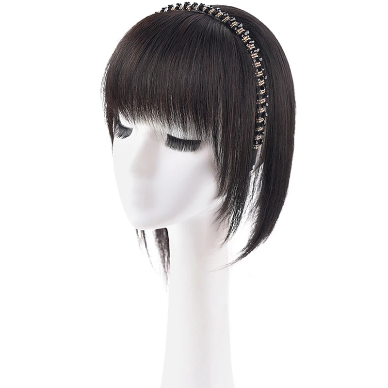 Synthetic Hair Bangs with Headband Hair Extension Wig Sparkling Hairband with Straight Hair Extensions for Women Use Hair Topper thumbnail 6
