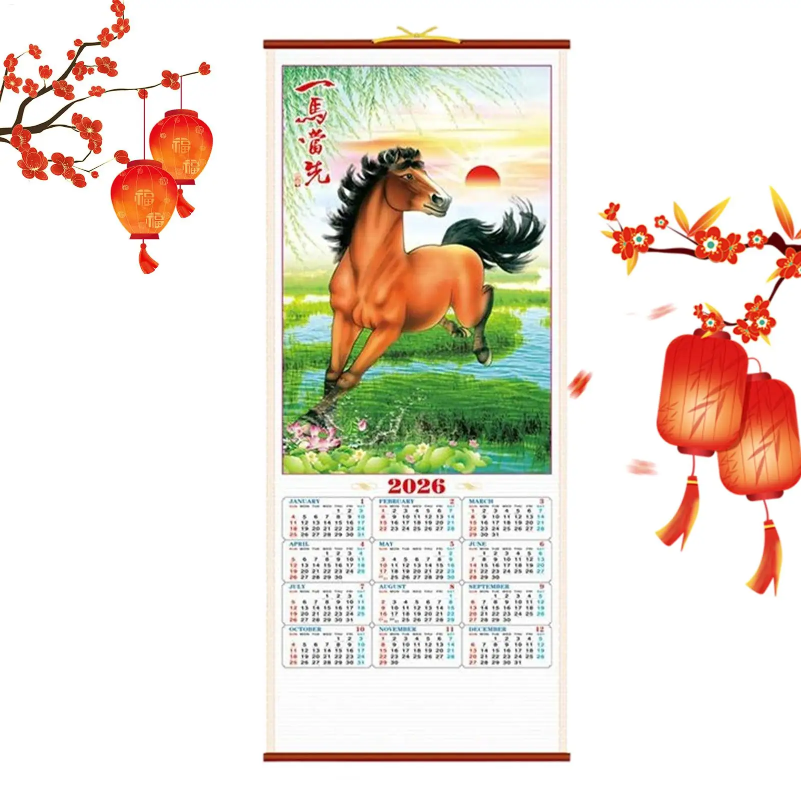 Year Of The Horse Wall Calendar 2026 Chinese Zodiacs Monthly Planner & Decor For Office, School, Home & New Year Gift thumbnail 3