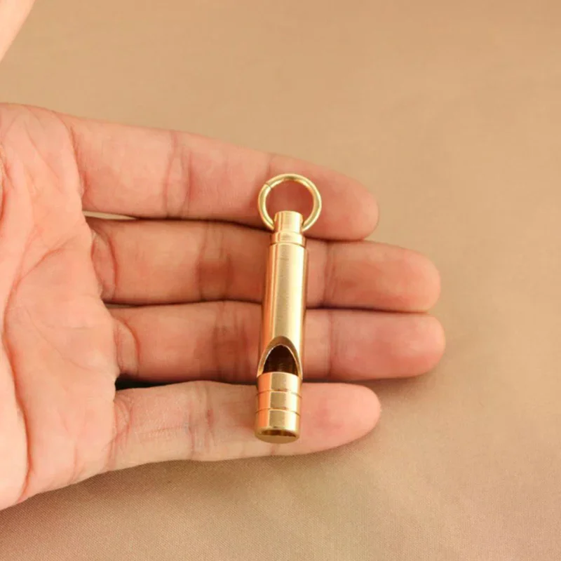 Multifunctional Brass Emergency Survival Whistle Portable Keychain Outdoor Tools Training Whistle For Camping Hiking thumbnail 2