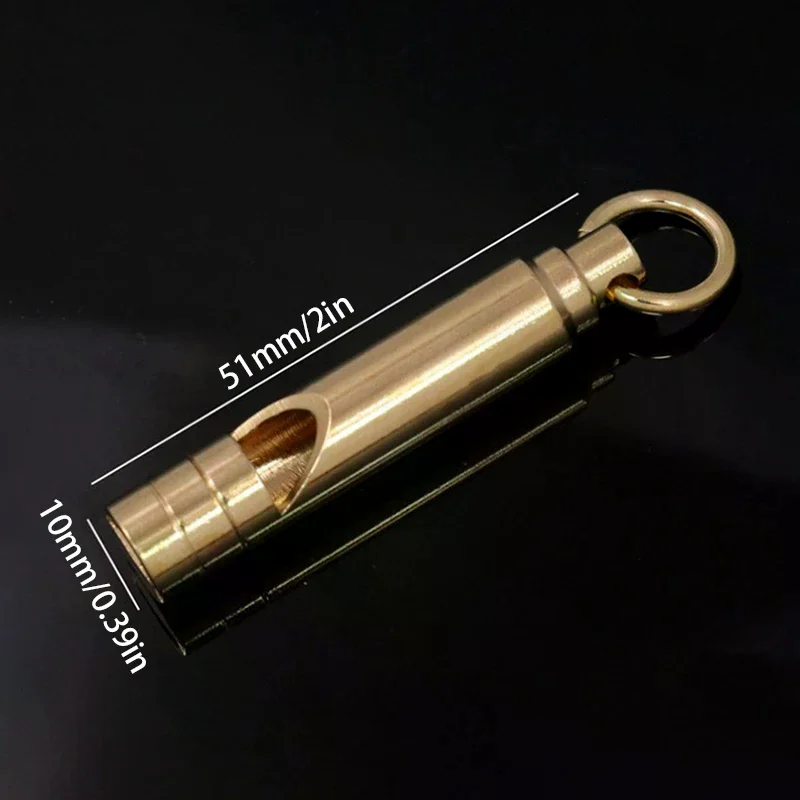 Multifunctional Brass Emergency Survival Whistle Portable Keychain Outdoor Tools Training Whistle For Camping Hiking thumbnail 5