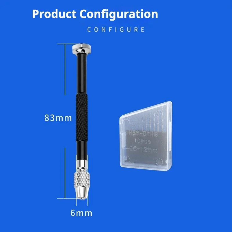 UA-90800 Ustar 0.3-1.2MM Model Hand Drill Bits Set for Military Model Build Drilling Hand Craft Tools thumbnail 3