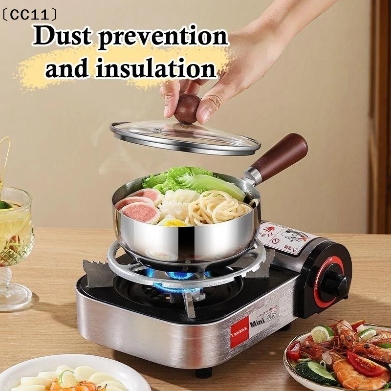 〔CC11〕1Pcs Stainless Steel Oil Pot Wooden Mini Soup Milk Pots Thicken Small Saucepan Cooking Tools Kitchen Accessories thumbnail 3
