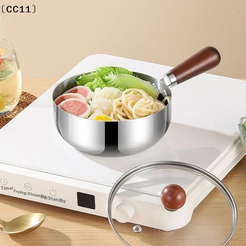 〔CC11〕1Pcs Stainless Steel Oil Pot Wooden Mini Soup Milk Pots Thicken Small Saucepan Cooking Tools Kitchen Accessories thumbnail 5