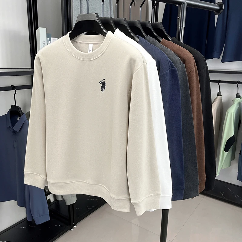 stylish and luxurious crew-neck long-sleeve T-shirt, a refined Paul brand loose-fitting sweatshirt that's trendy for men thumbnail 5
