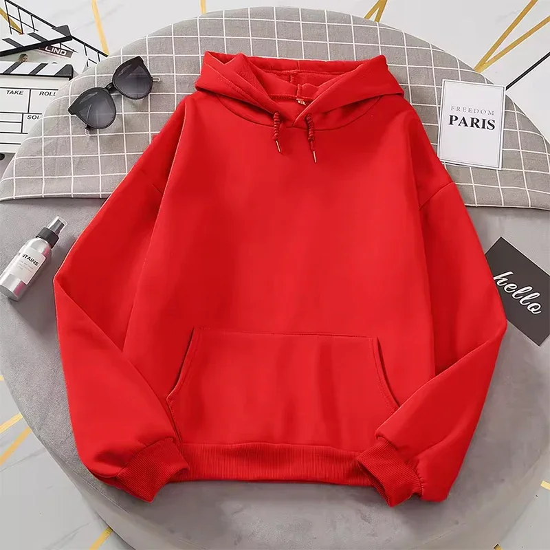 Spring Autumn Fashion Men's Women's Hoodie Casual Hoodies Pullovers Sweatshirts Women's Top Solid Color Hoodies Sweatshirt Women thumbnail 4